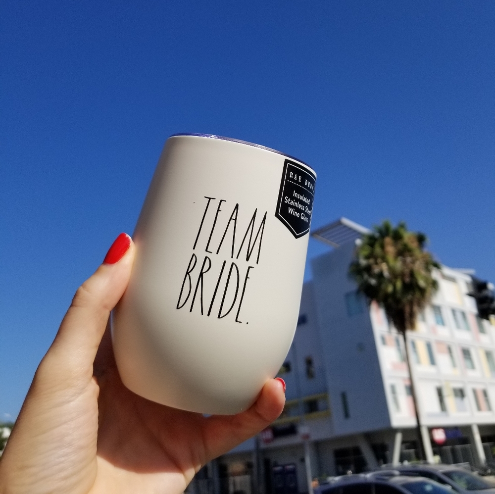 RAE DUNN team bride wine tumbler